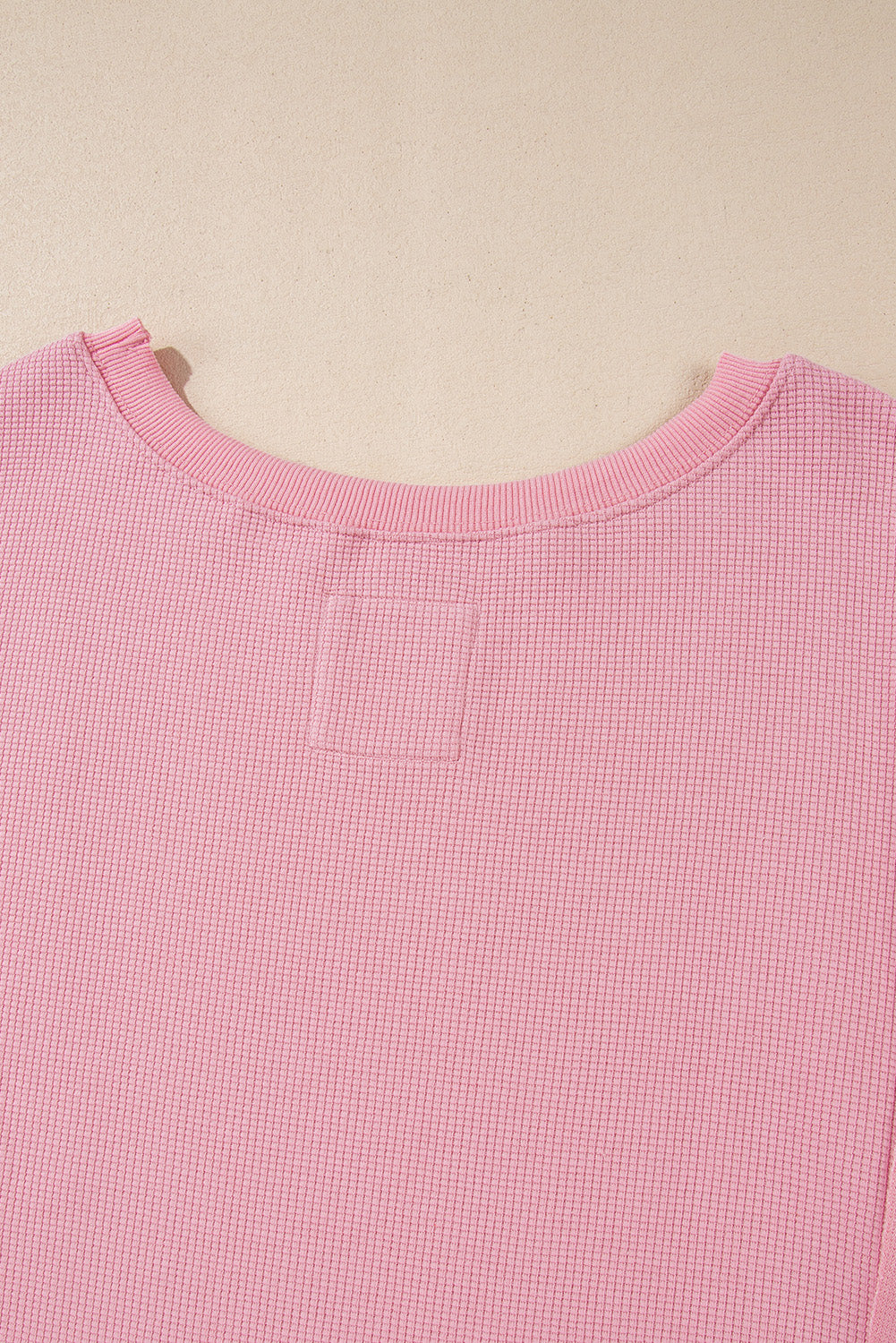Waffle knit Bishop Sleeve Split Oversized Top