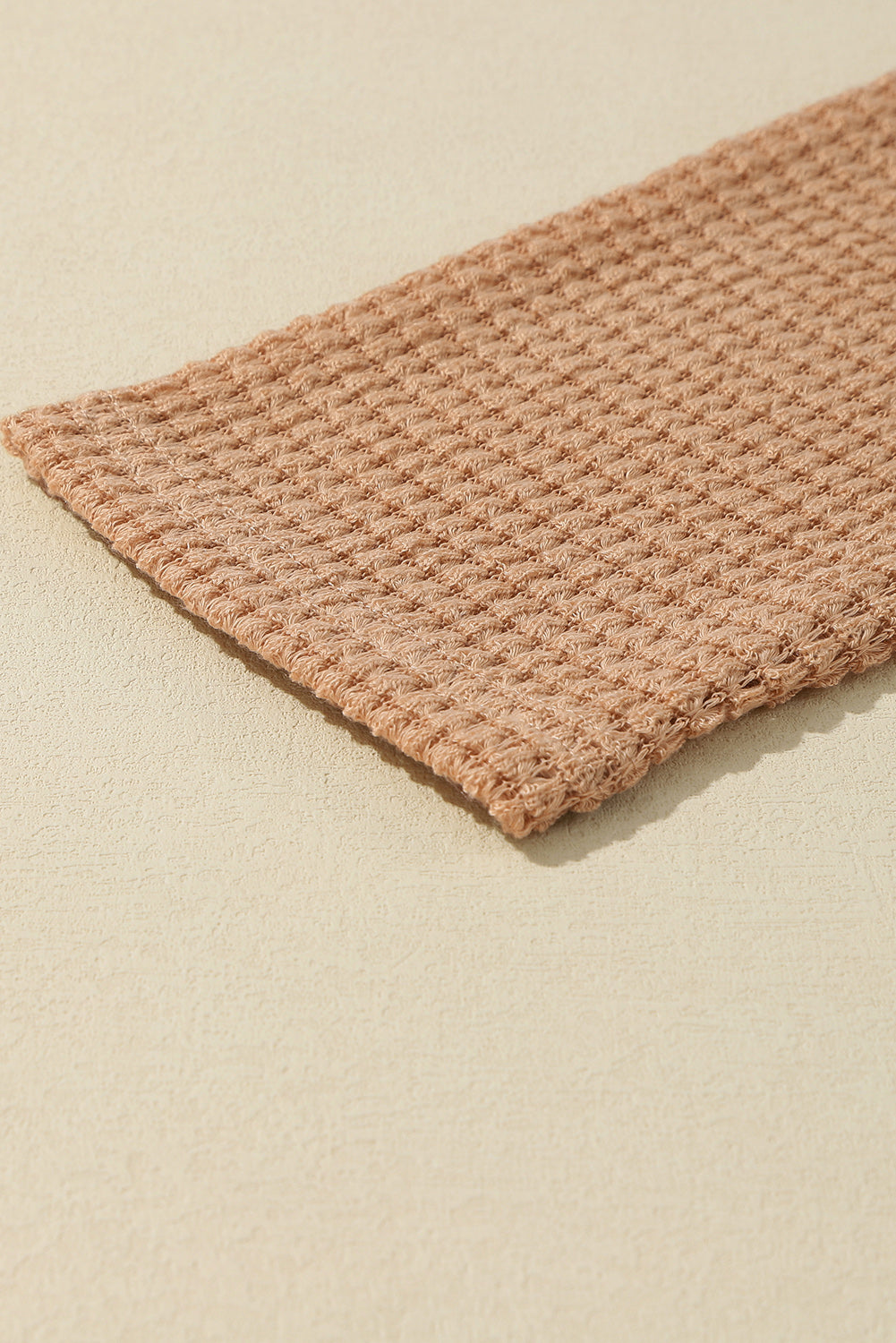 Waffle Knit High Slits Oversized Top