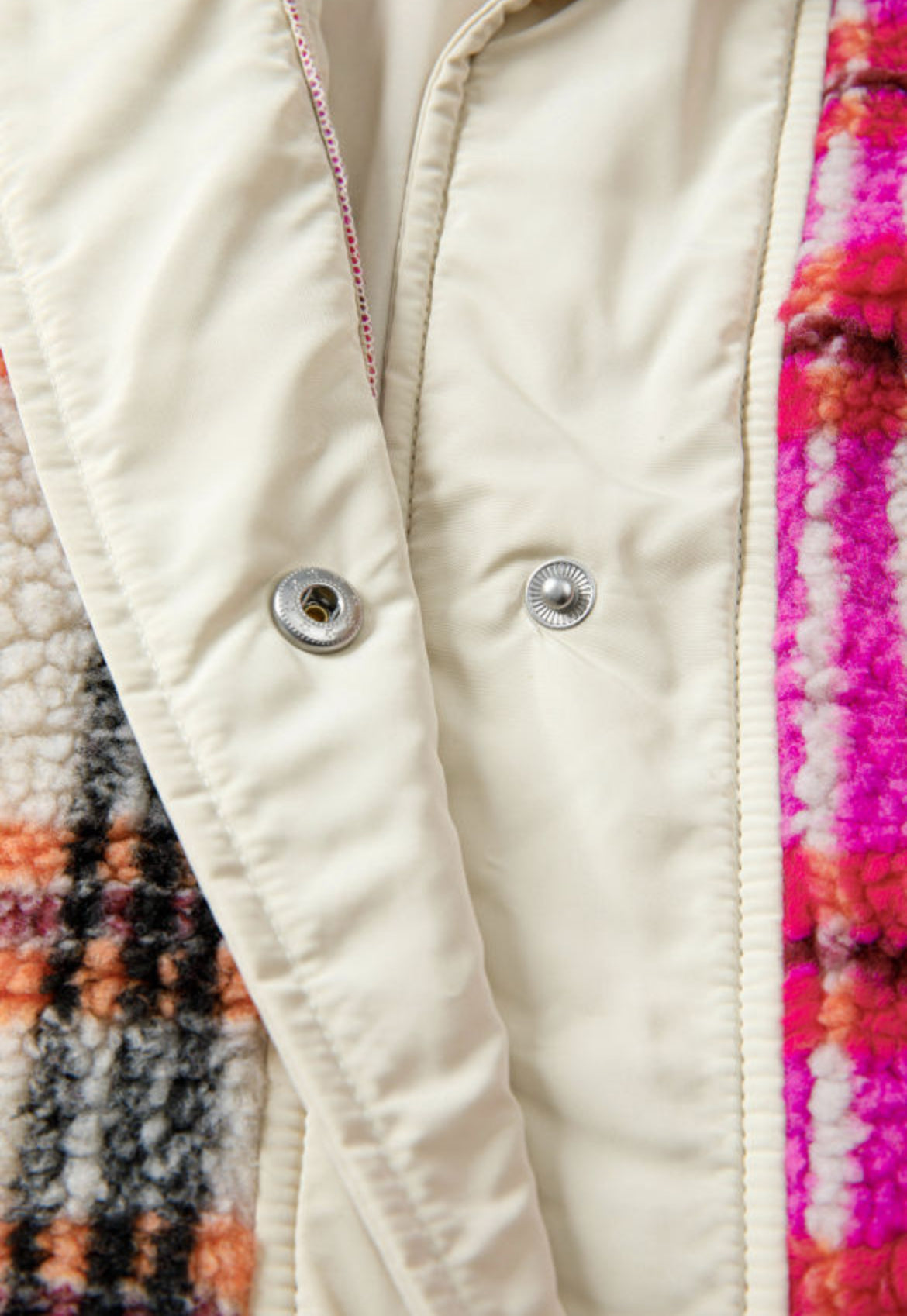 Rose Sherpa Plaid Jacket Vest