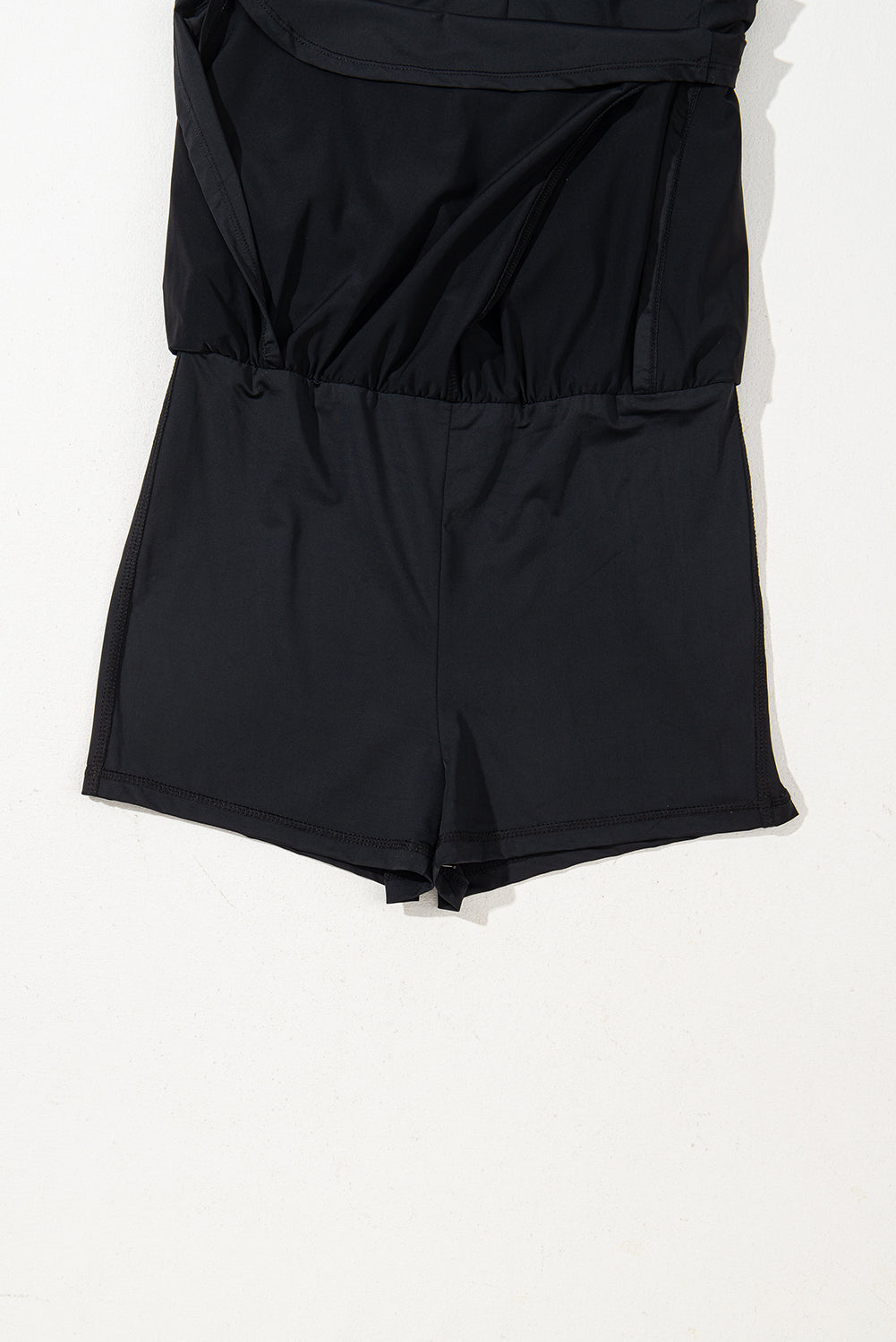 Myosotis Plain Sleeveless Loop Drawstring Cinched Waist Romper