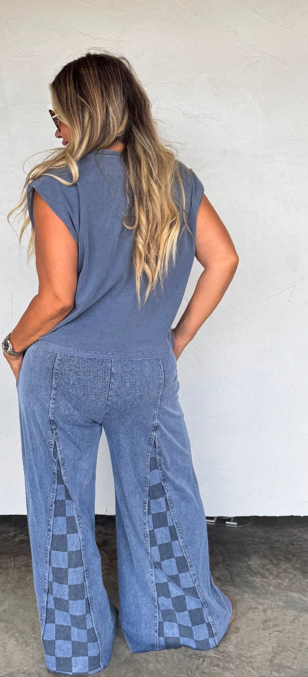 Groove on Checker Flare Pants - Preorder