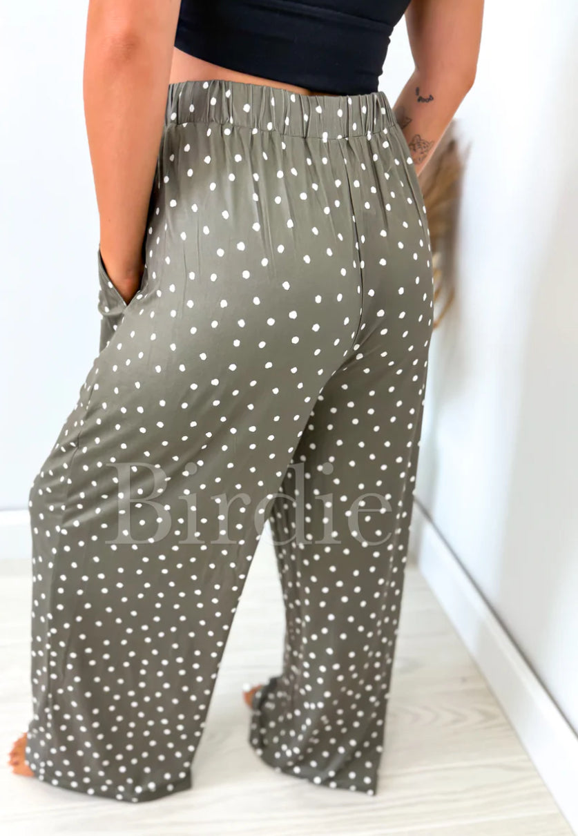 BIRDIE PREORDER Sleepy Sprinkles Green Pajama Pants with Satin Bow