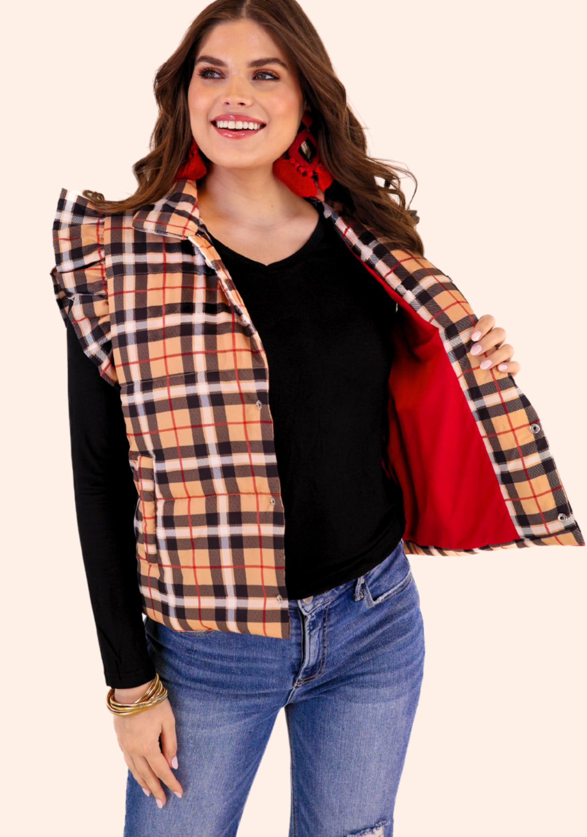 Nora Plaid Puffer Vest