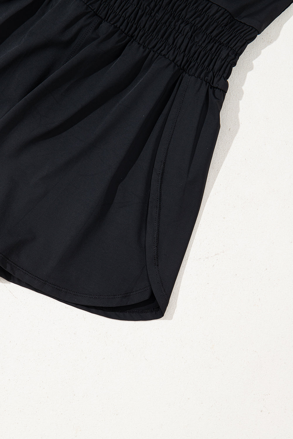 Myosotis Plain Sleeveless Loop Drawstring Cinched Waist Romper