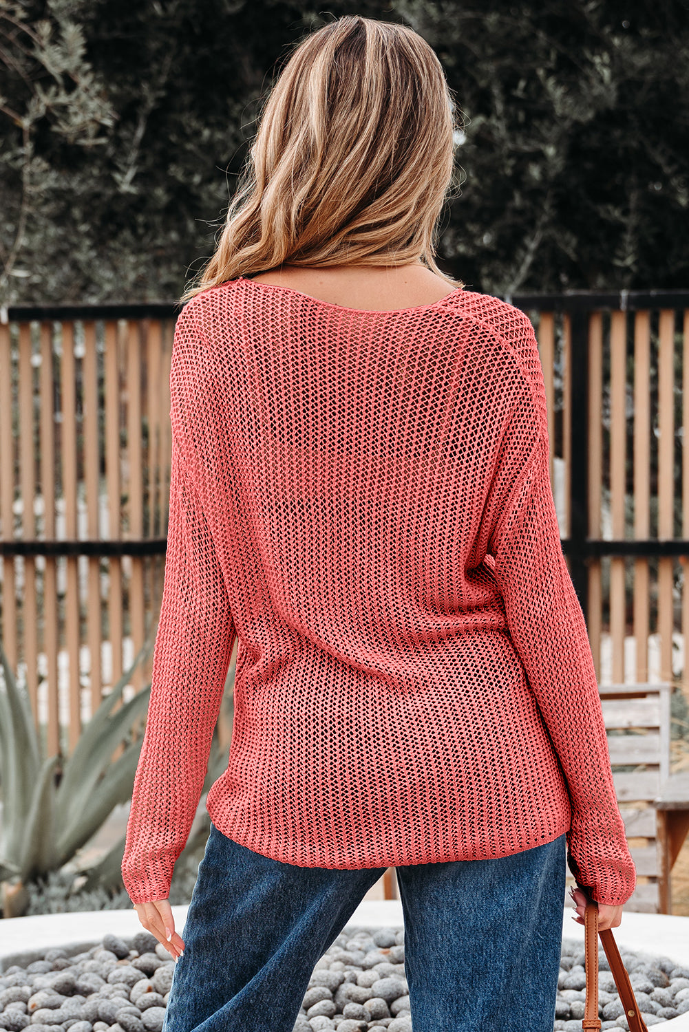 Black Crochet Hollow-out Jumper Top Sweater