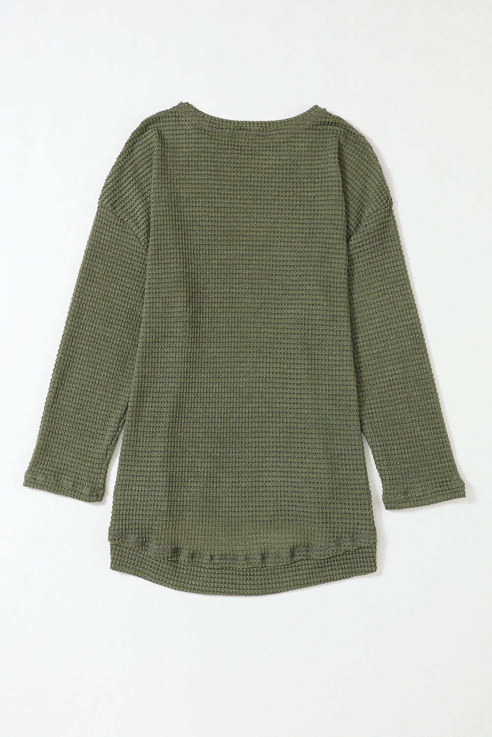 Waffle Knit High Slits Oversized Top