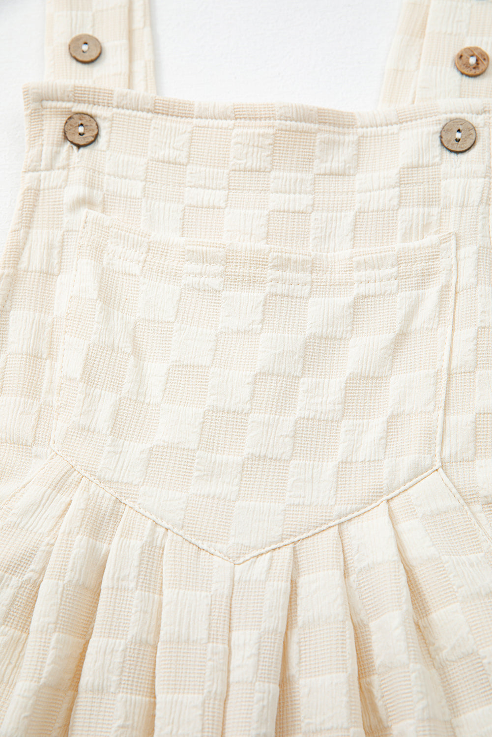 Beau Blue Checkered Pocketed High Waist Wide Leg Overall