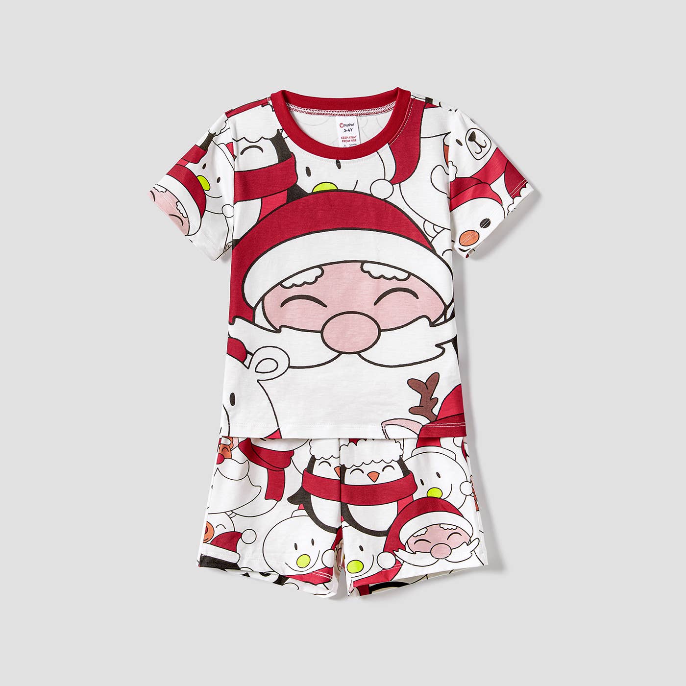 Christmas Santa and Snowman Family T-shirts & Shorts Pajamas