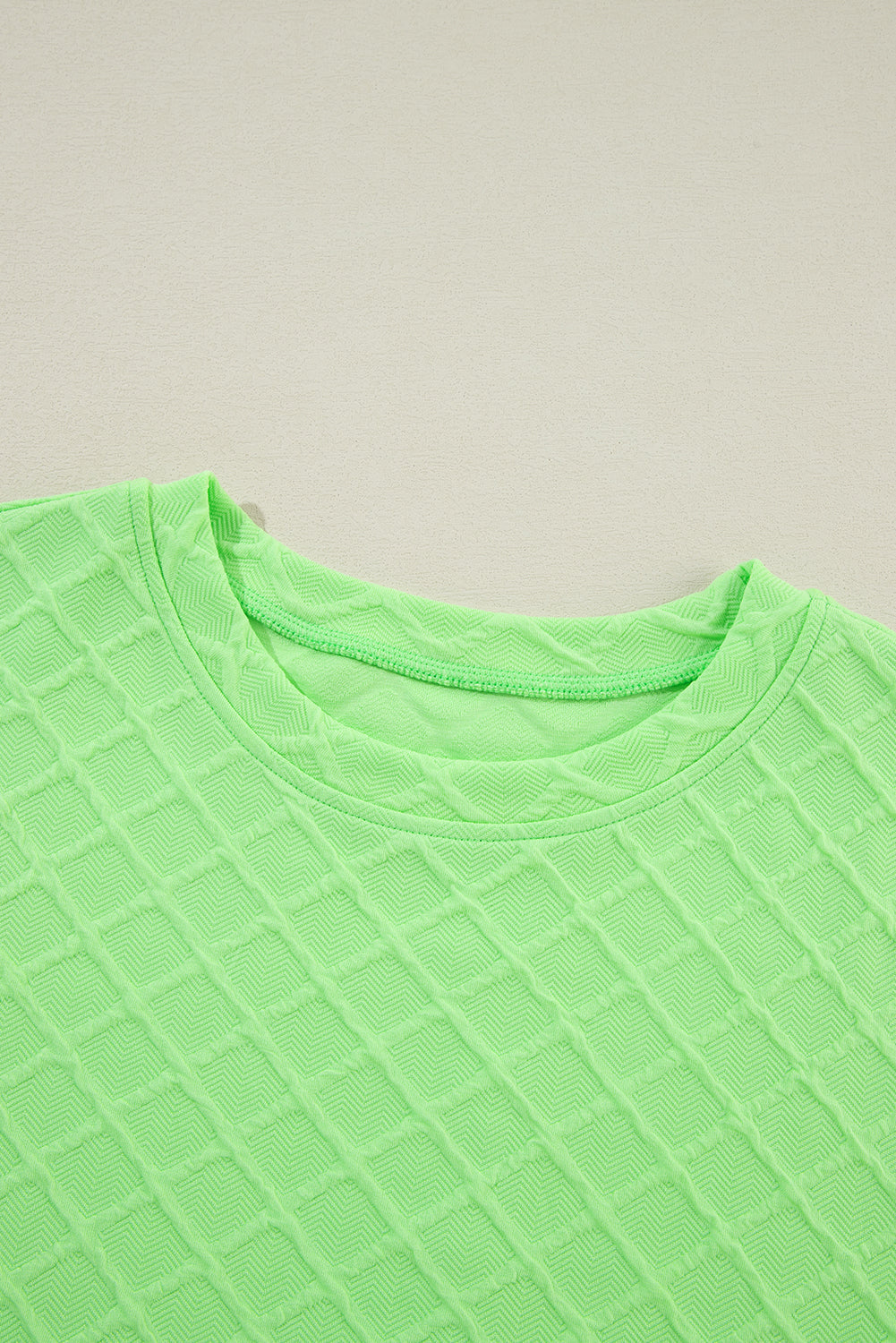 Checkered Textured Tee and Drawstring Shorts