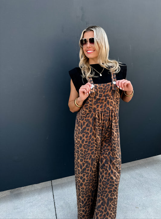 Karli Leopard Overalls