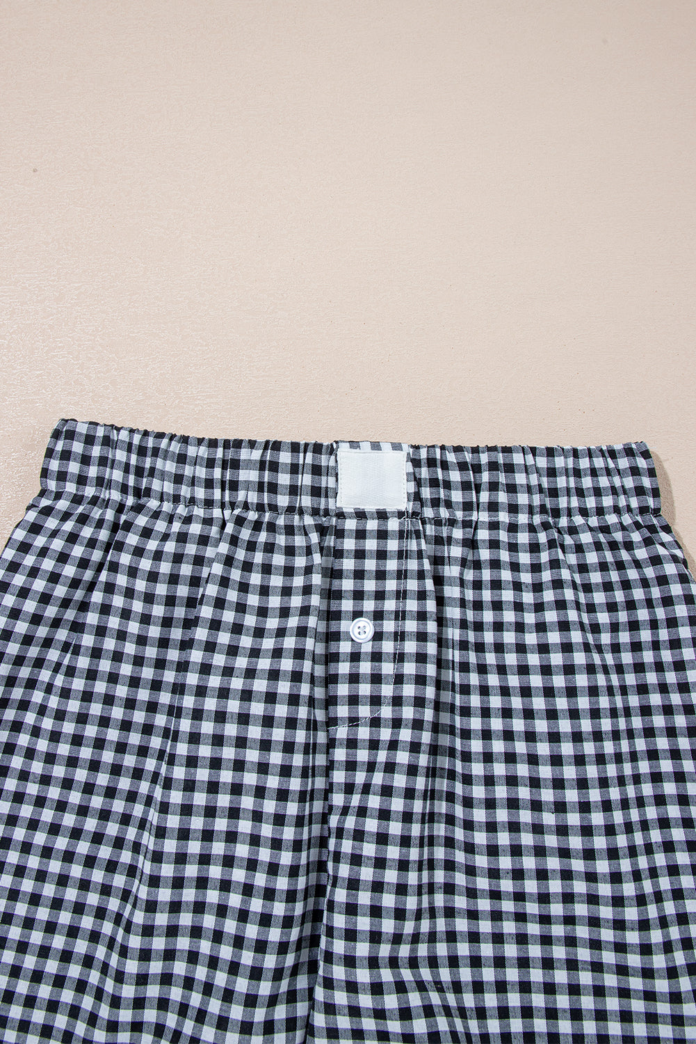 Red Gingham Printed High Waist Shorts