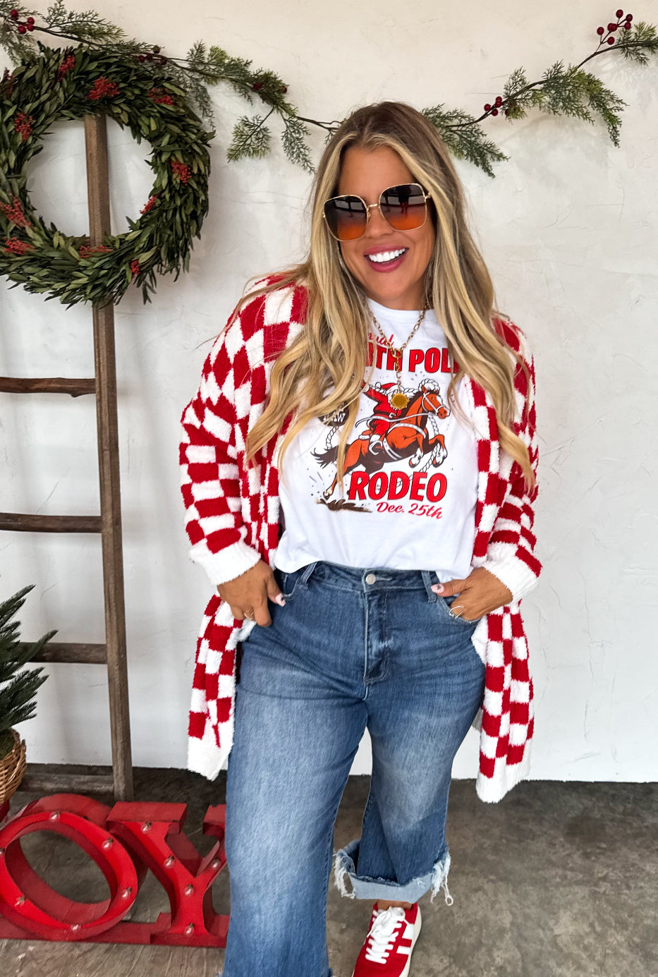 PreOrder Red Checker Cloud Cardigan by BLAKELEY