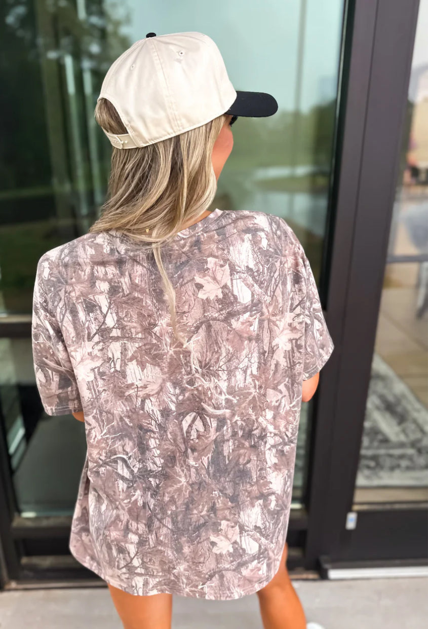 Birdie Dark Camo Oversized Tee