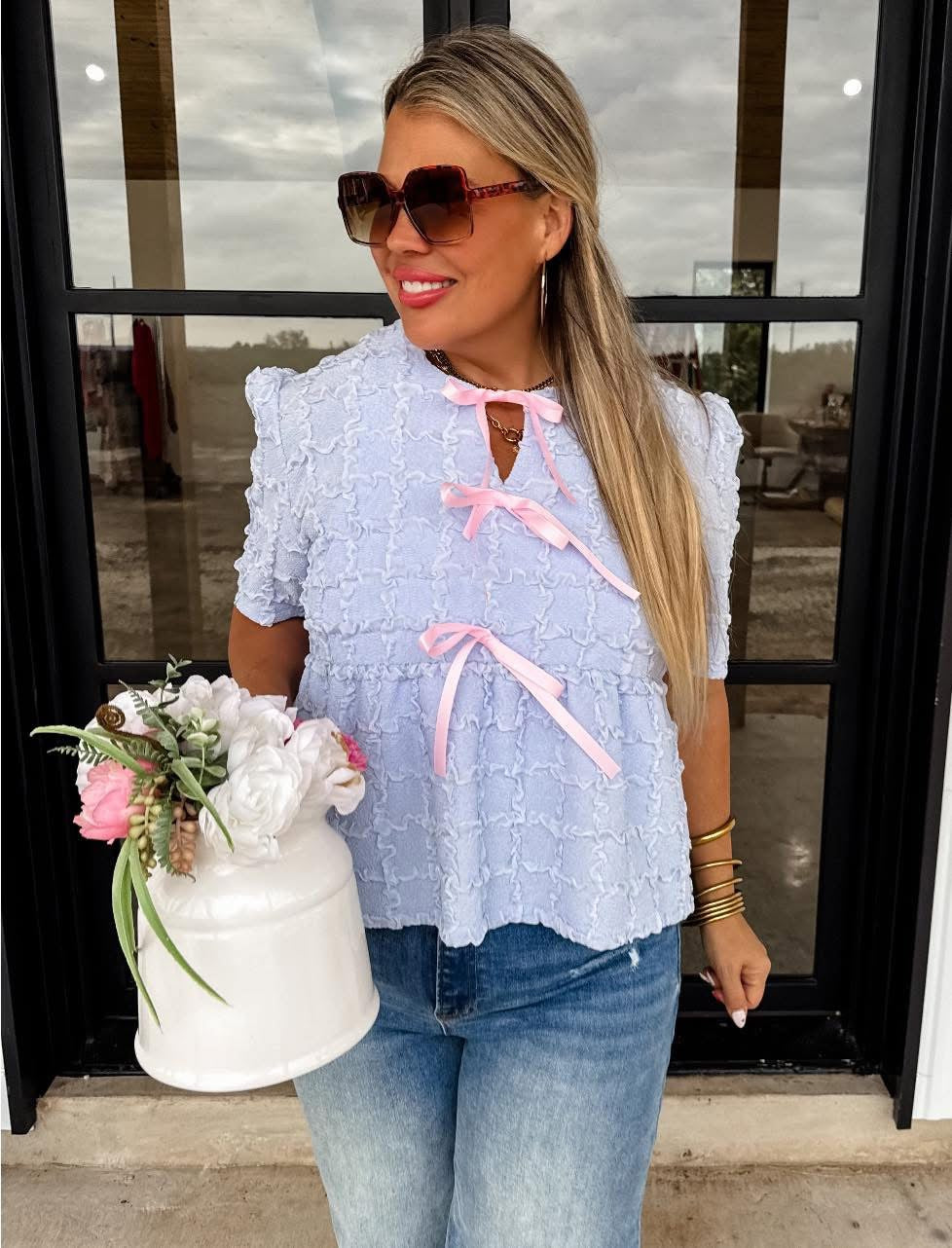 Gracie Bow Front Top by BLAKELEY