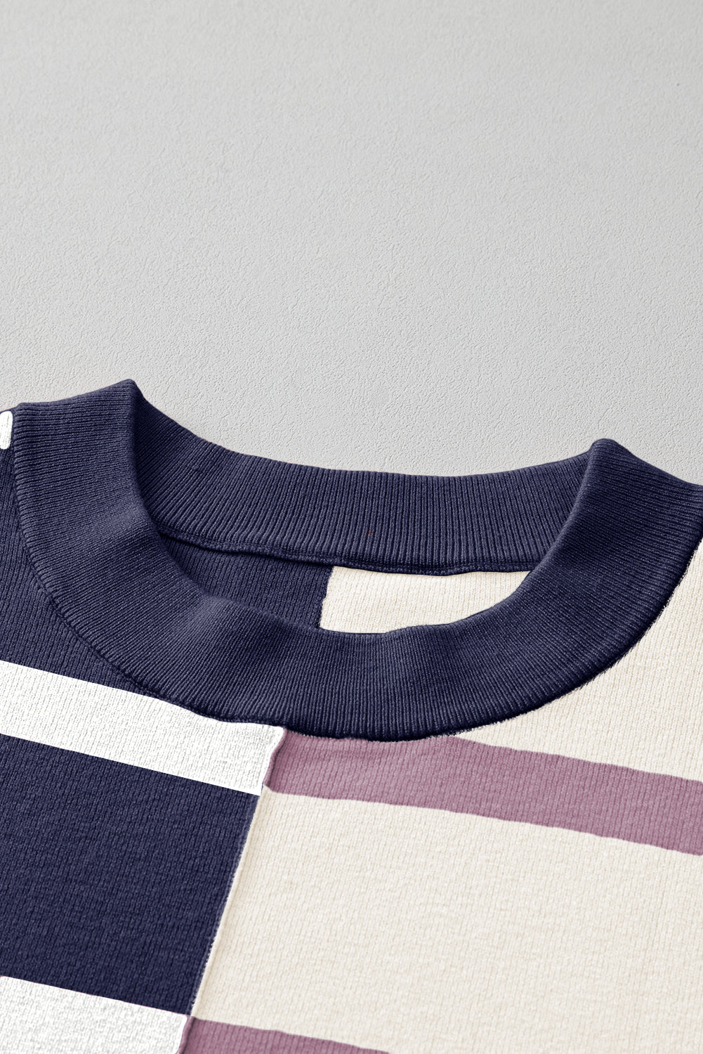 Light French Beige Colorblock Oversized Sweater