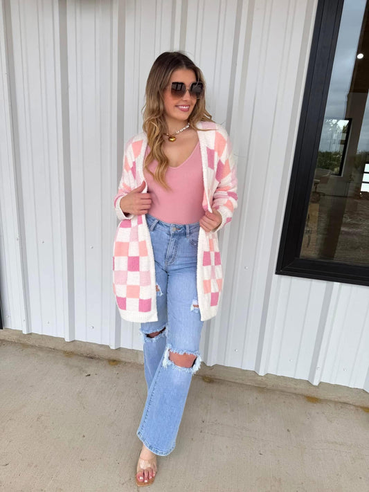 Checkered Cloud Cardigan By BLAKELEY