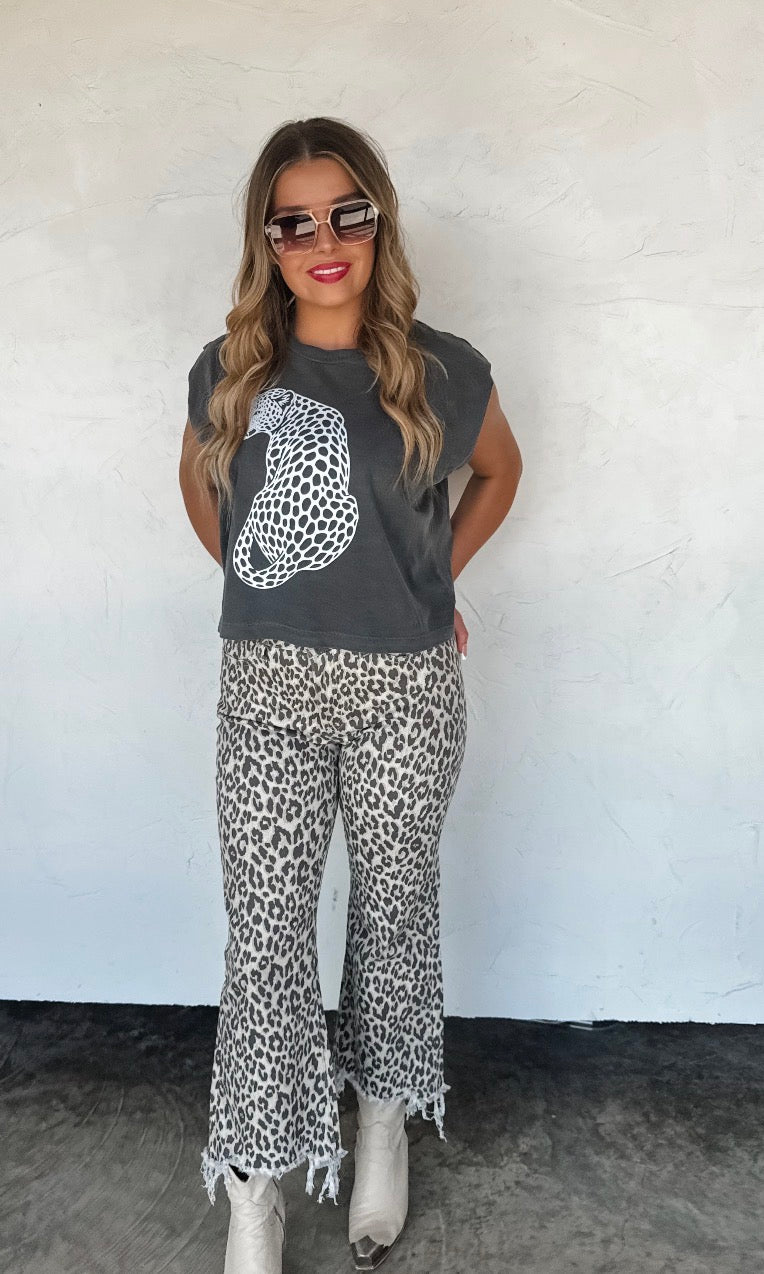 Cheetah Leopard non-distressed jeans Pre Order