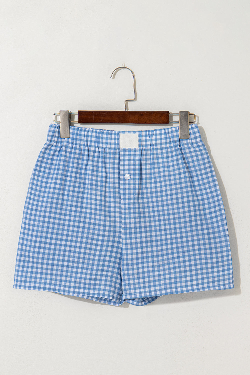 Red Gingham Printed High Waist Shorts