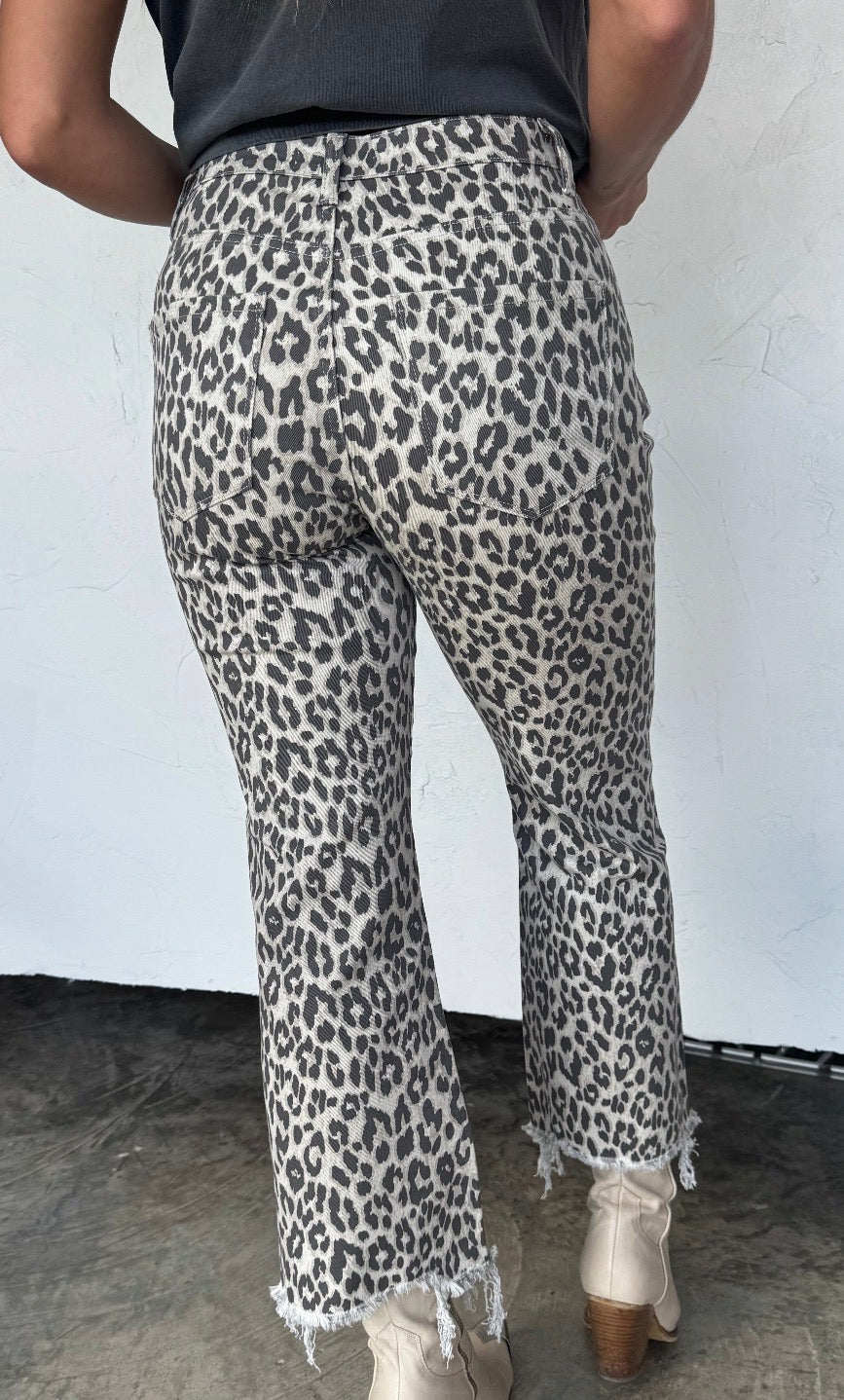 Cheetah Leopard non-distressed jeans Pre Order