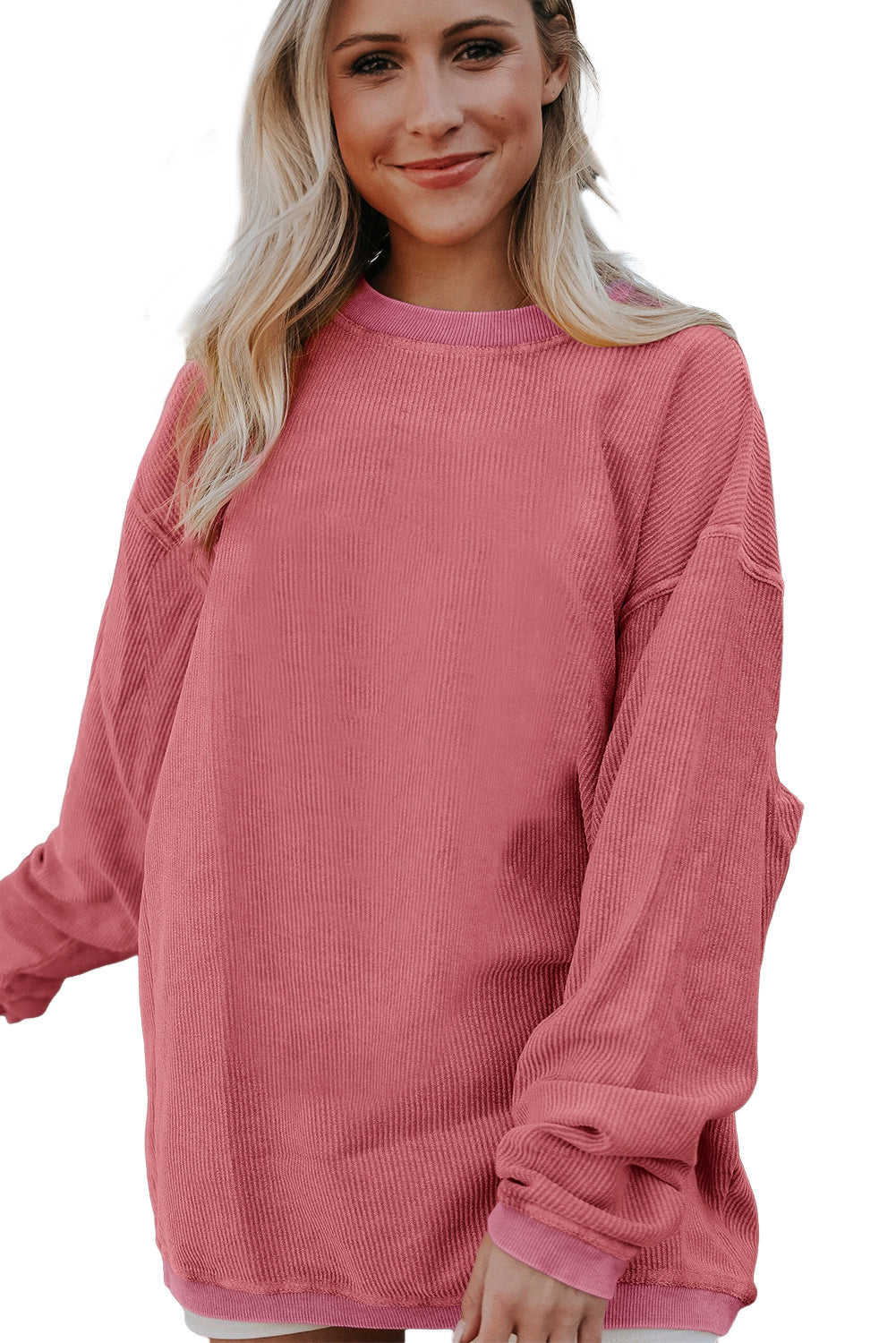 Ribbed Corduroy Oversized Sweatshirt