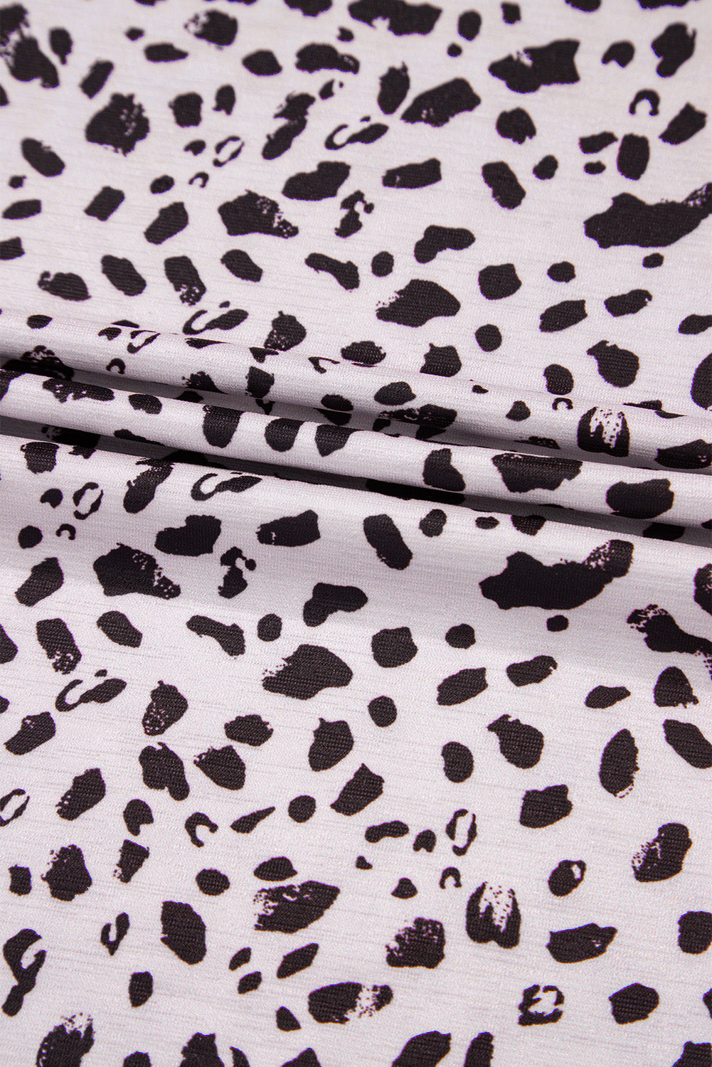 Apricot Animal Spotted Print Round Neck Long Sleeve Top