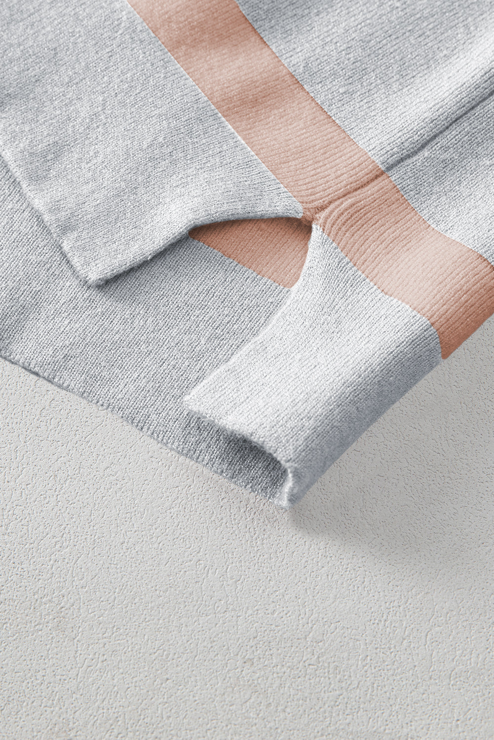 Light French Beige Colorblock Oversized Sweater