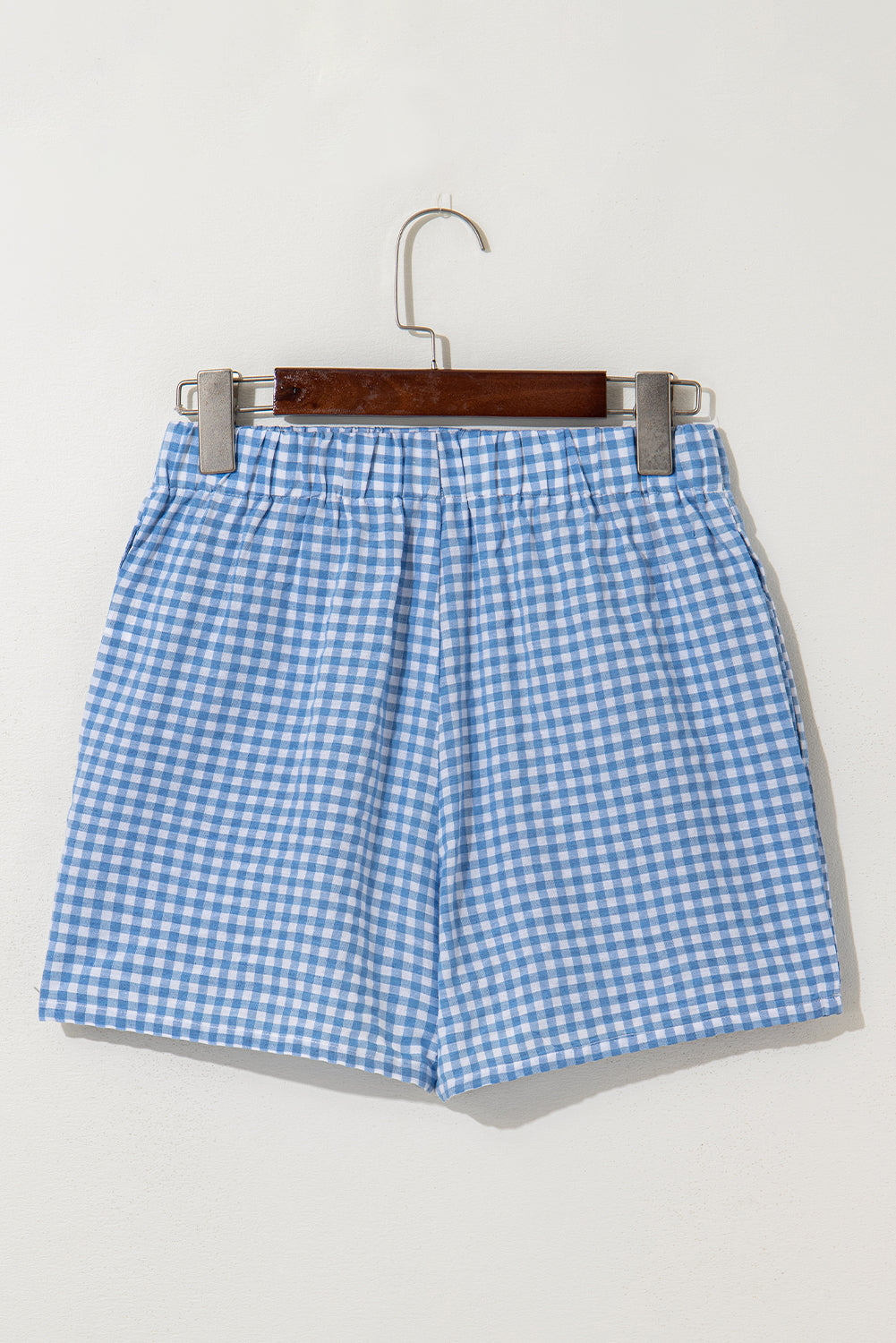 Red Gingham Printed High Waist Shorts