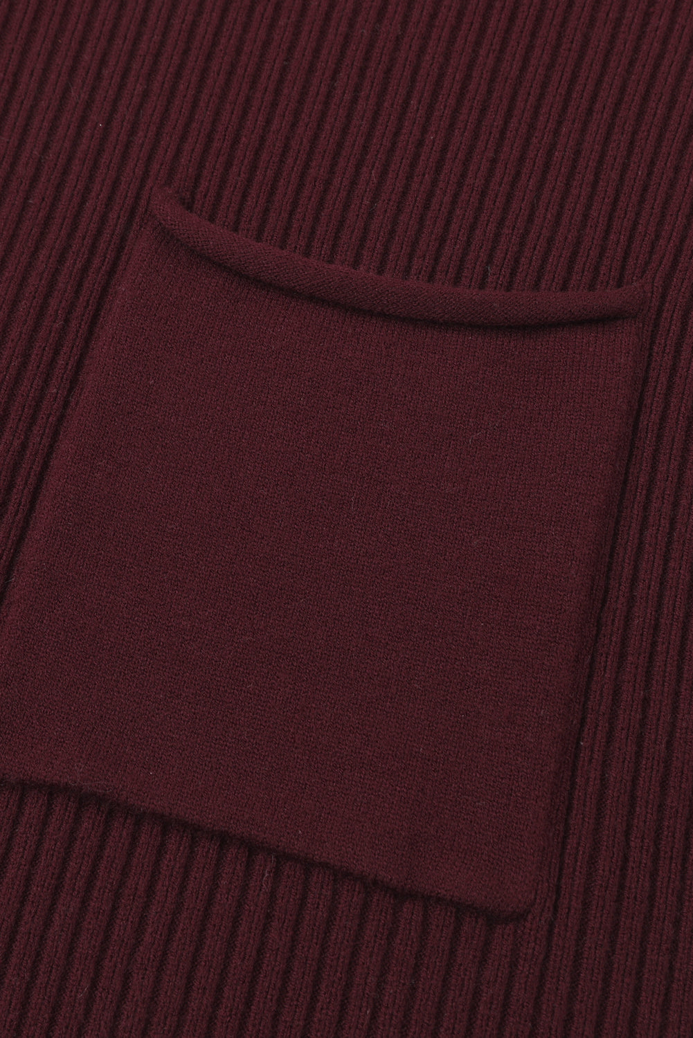 Black Patch Pocket Ribbed Knit Short Sleeve Sweater