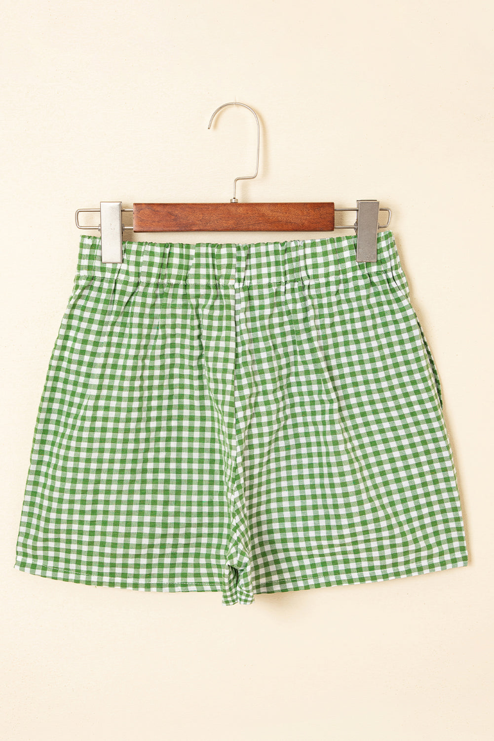 Red Gingham Printed High Waist Shorts