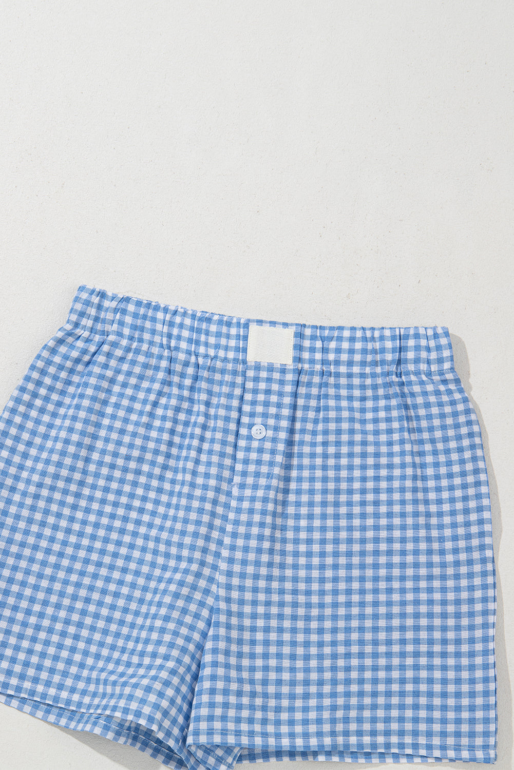 Red Gingham Printed High Waist Shorts