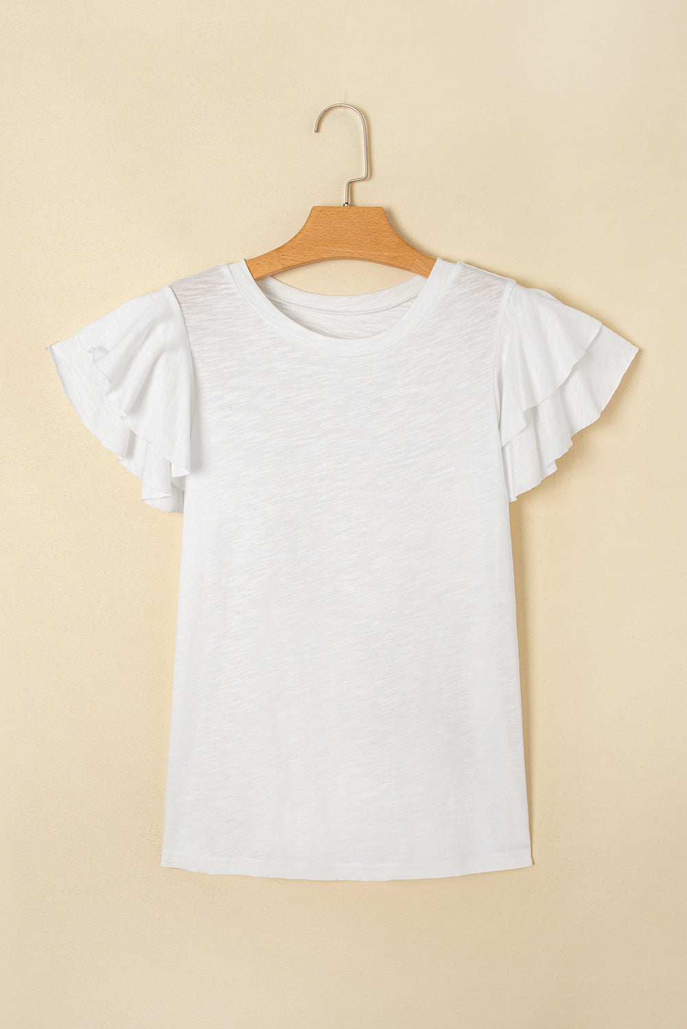 Black Layered Ruffle Short Sleeve Round Neck Top