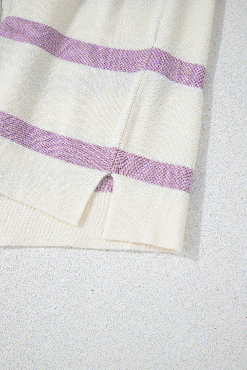Light French Beige Colorblock Oversized Sweater