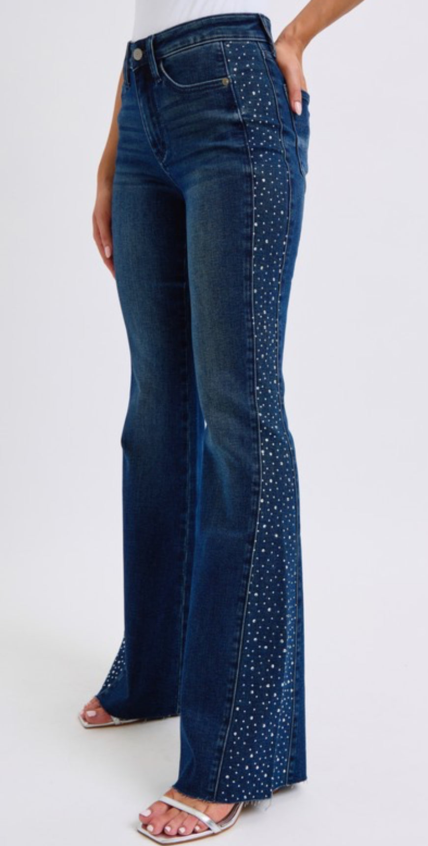Judy Blue Rhinestone Mid Rise flares