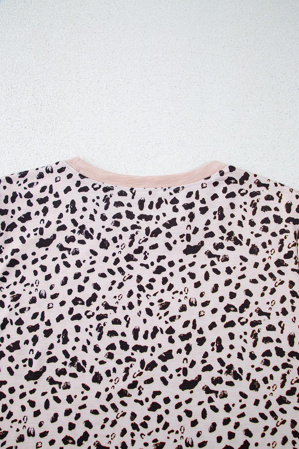 Apricot Animal Spotted Print Round Neck Long Sleeve Top