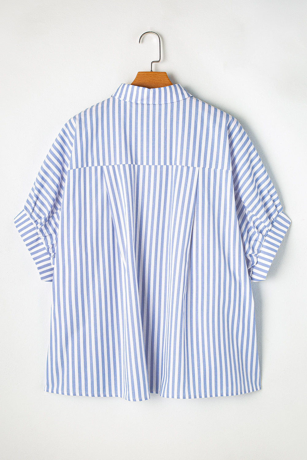 Pink Stripe Dolman Sleeve Oversize Shirt