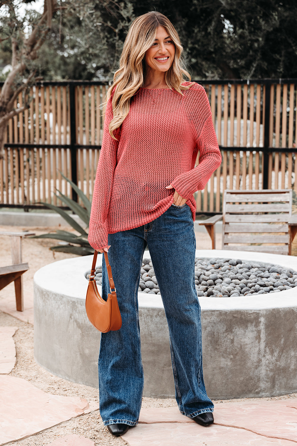 Black Crochet Hollow-out Jumper Top Sweater