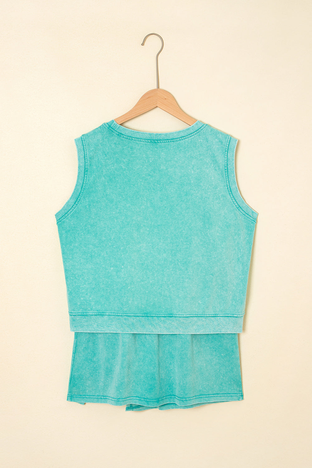 Phalaenopsis 2 Pieces Mineral Wash Cotton Tank Top Lined Split Skirt Set