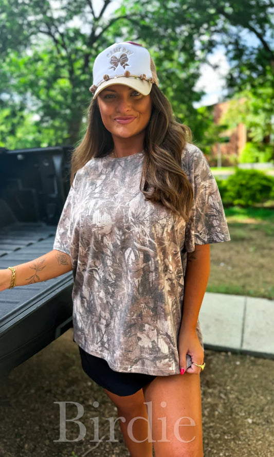 Birdie Dark Camo Oversized Tee