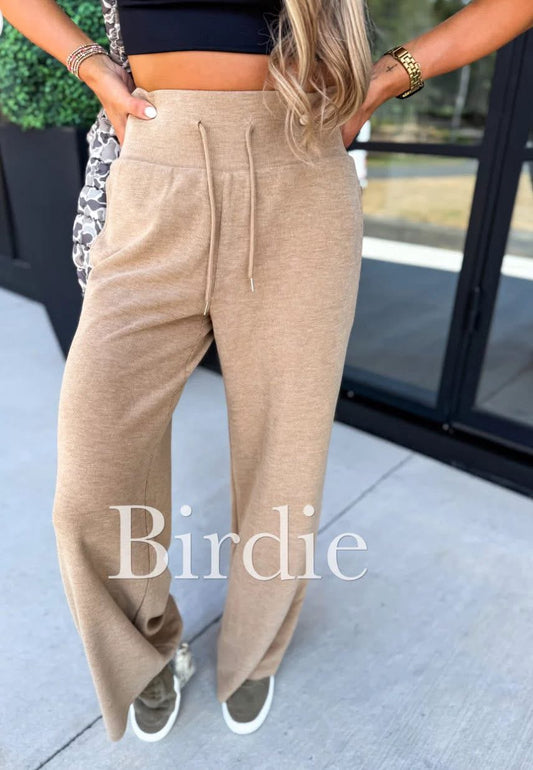 Tummy Control Ribbed Wide Leg Pants
