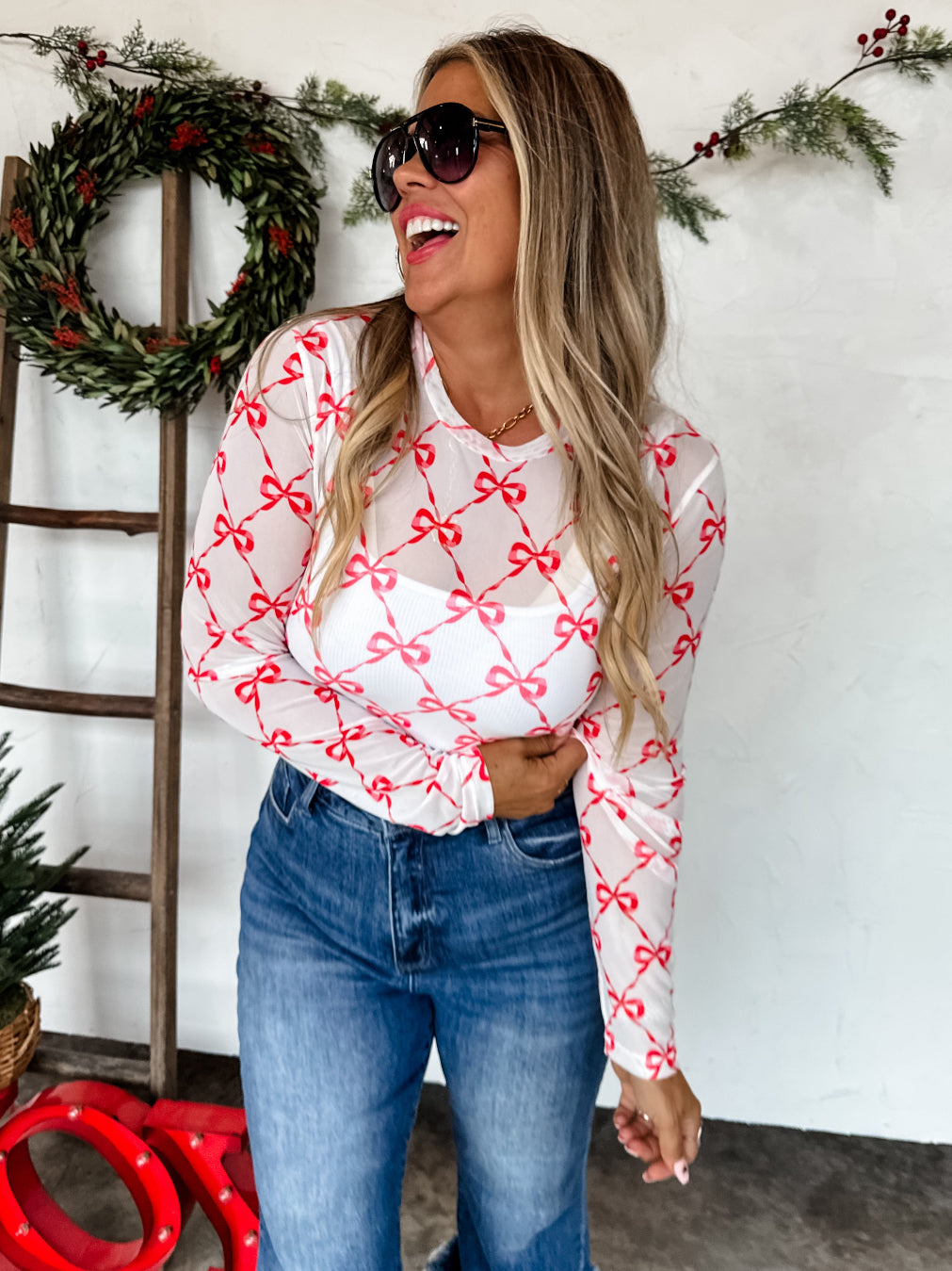 Preorder BLAKELEY mesh Christmas Tops