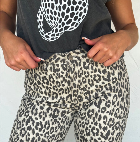 Cheetah Leopard non-distressed jeans Pre Order