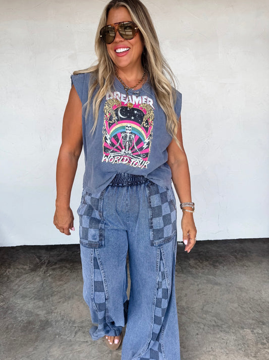 Groove on Checker Flare Pants - Preorder