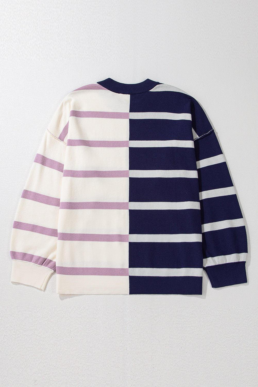 Light French Beige Colorblock Oversized Sweater