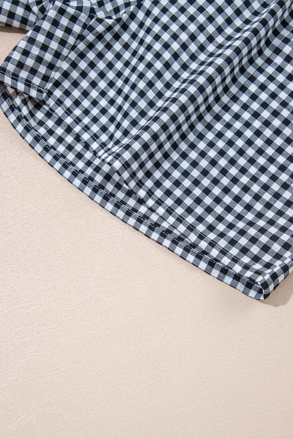 Red Gingham Printed High Waist Shorts