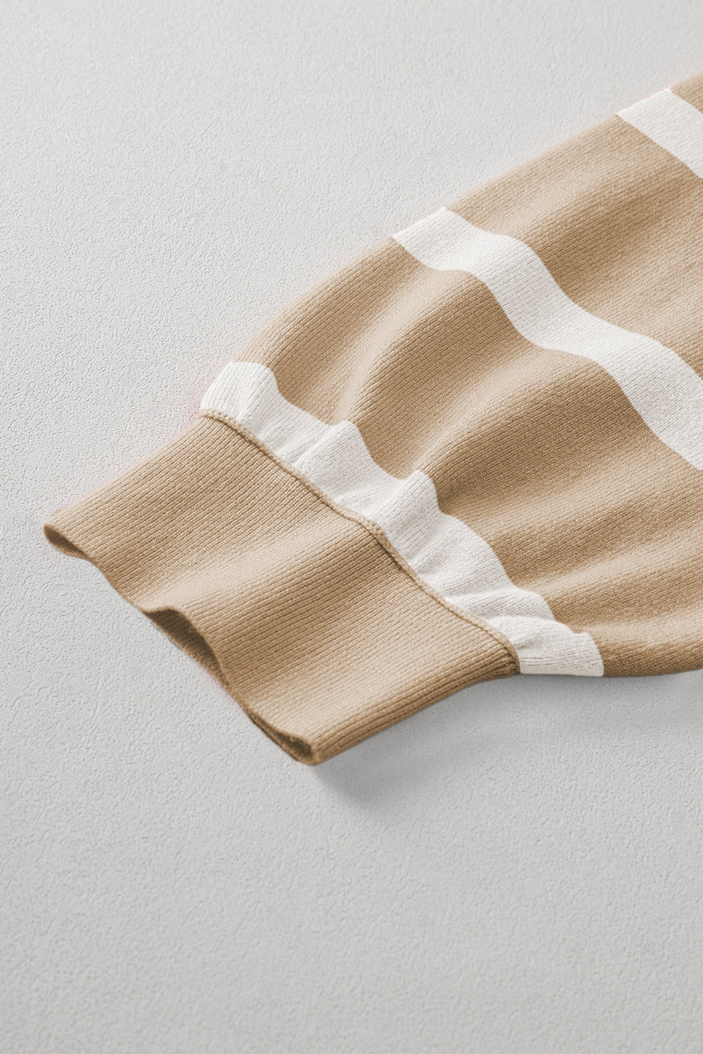 Light French Beige Colorblock Oversized Sweater