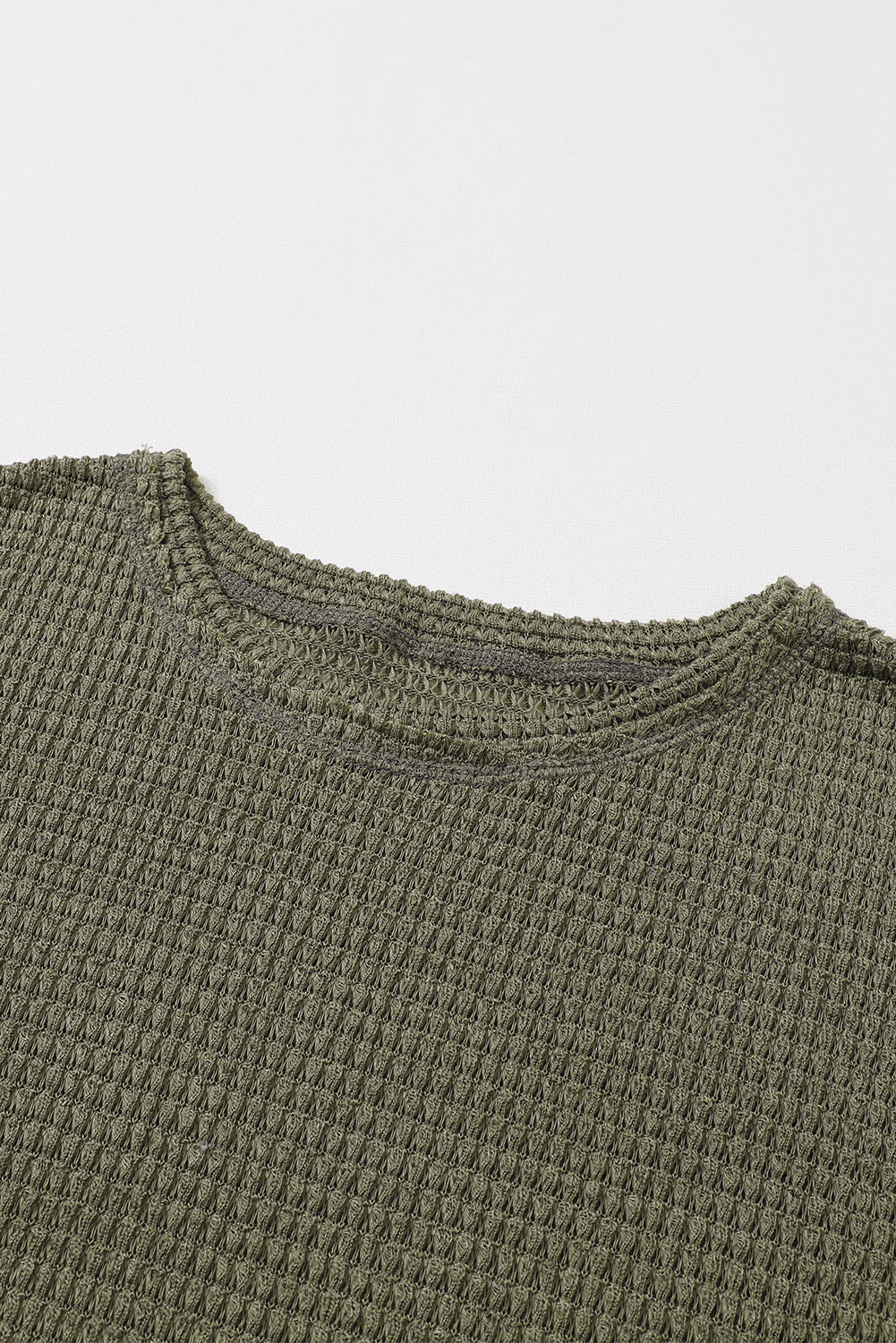 Waffle Knit High Slits Oversized Top