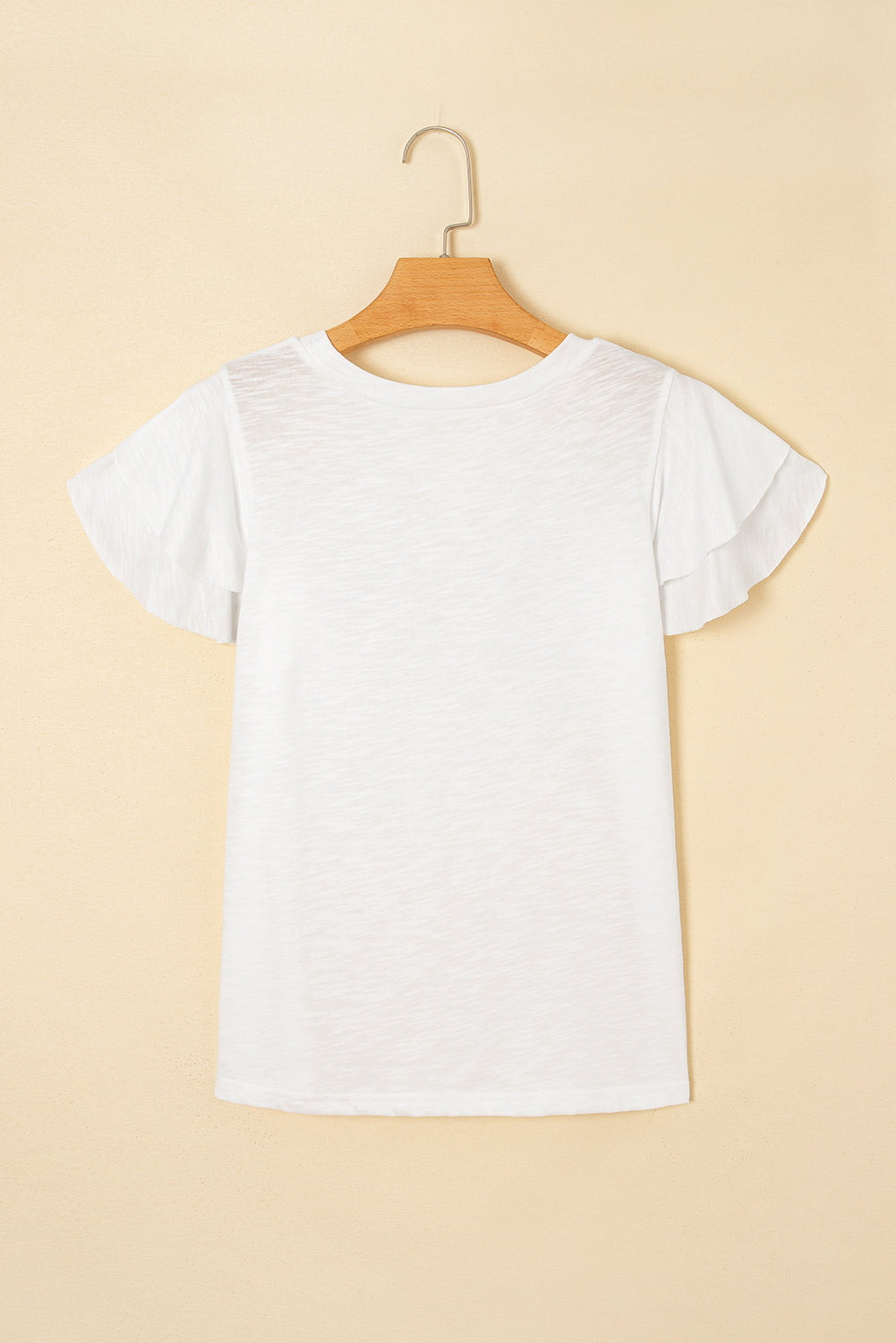 Black Layered Ruffle Short Sleeve Round Neck Top