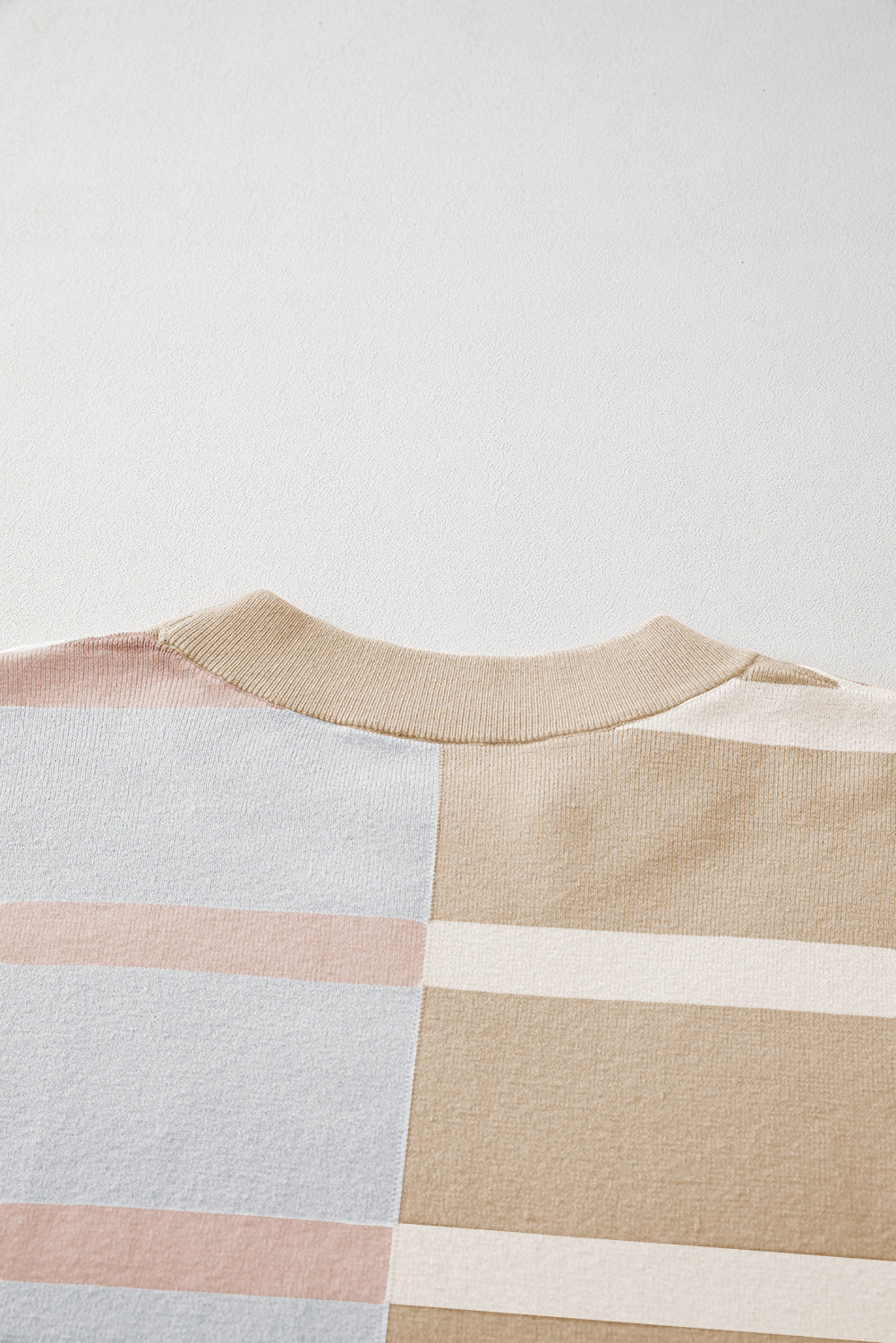 Light French Beige Colorblock Oversized Sweater
