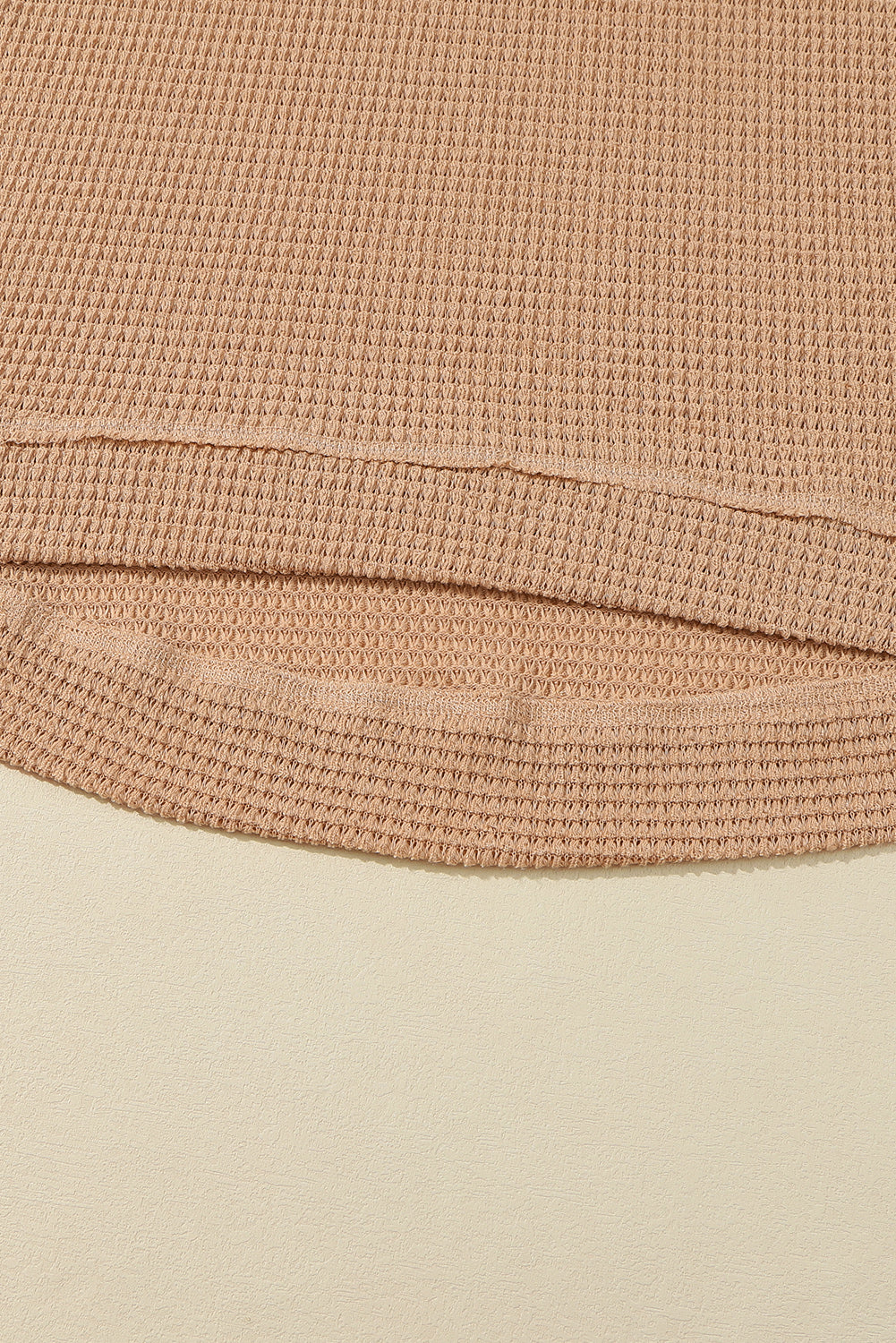 Waffle Knit High Slits Oversized Top