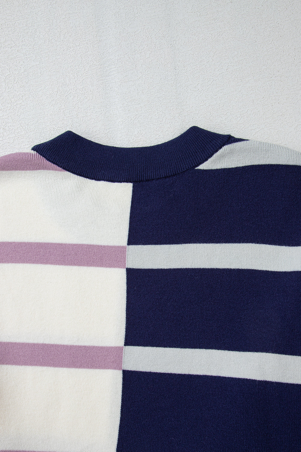 Light French Beige Colorblock Oversized Sweater